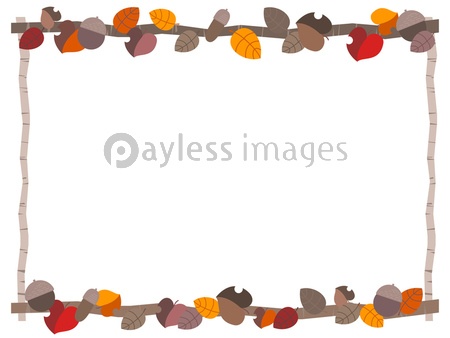 秋の木の葉のイラストフレーム ストックフォトの定額制ペイレスイメージズ