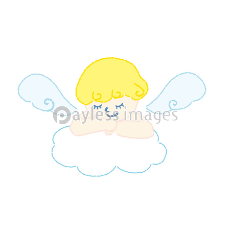 雲の上で寝る天使 イラスト ストックフォトの定額制ペイレスイメージズ