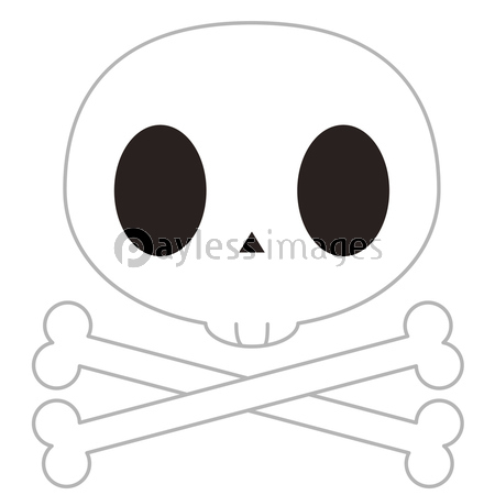 スカルマーク ドクロ 髑髏 骸骨 ガイコツ のイラスト ストックフォトの定額制ペイレスイメージズ