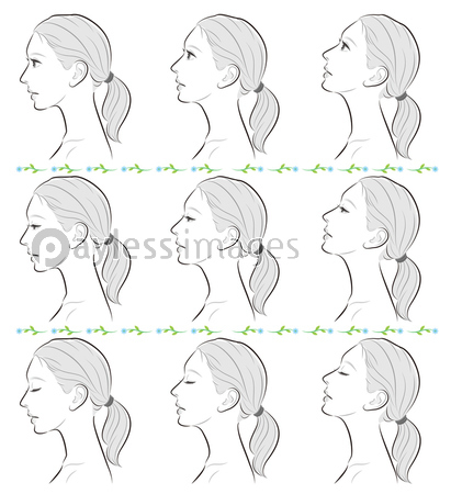 女性の横顔の表情イラスト 商用利用可能な写真素材 イラスト素材ならストックフォトの定額制ペイレスイメージズ