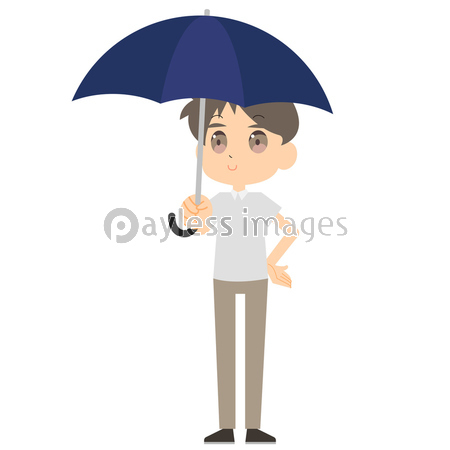日傘をさす男性のイラスト 商用利用可能な写真素材 イラスト素材ならストックフォトの定額制ペイレスイメージズ