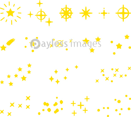 かわいい星と光のイラストセット ストックフォトの定額制ペイレスイメージズ