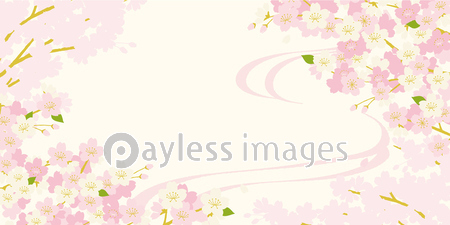 桜 背景イラストの写真 イラスト素材 Xf5865332982 ペイレス