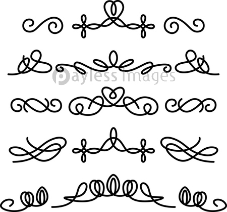 手描きの飾り線のセット ストックフォトの定額制ペイレスイメージズ