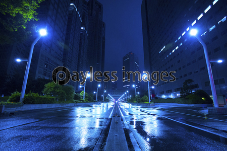 雨の夜の新宿の道路の写真 イラスト素材 Xf5935335386 ペイレス