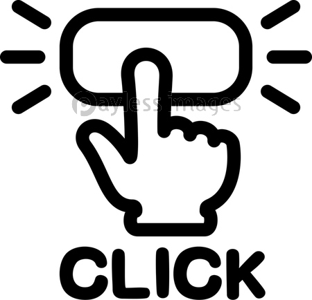 ボタンをクリックする指のアイコン 商用利用可能な写真素材 イラスト素材ならストックフォトの定額制ペイレスイメージズ