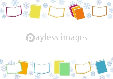 本と雪の結晶のフレーム ストックフォトの定額制ペイレスイメージズ