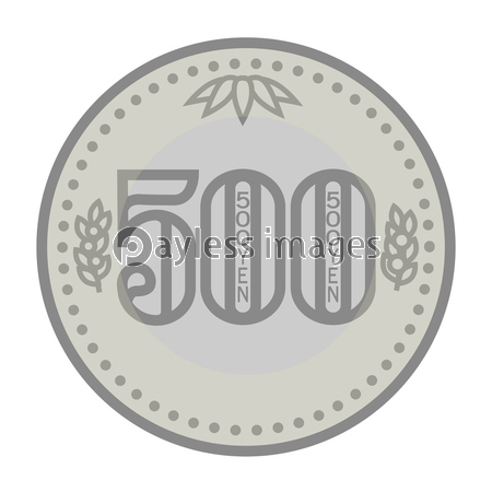 日本のお金のイメージ 硬貨 ５００円 アイコン イラスト 商用利用可能な写真素材 イラスト素材ならストックフォトの定額制ペイレスイメージズ