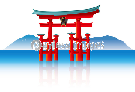 厳島神社のイラスト ストックフォトの定額制ペイレスイメージズ