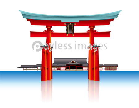 厳島神社のイラスト 商用利用可能な写真素材 イラスト素材ならストックフォトの定額制ペイレスイメージズ