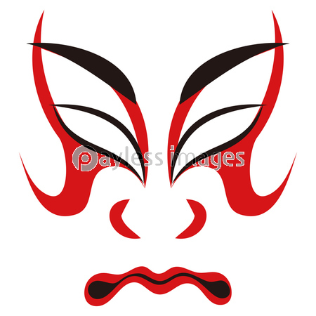 日本の伝統芸能 歌舞伎の顔のメイク 隈取り お面 イラスト ベクター 商用利用可能な写真素材 イラスト 素材ならストックフォトの定額制ペイレスイメージズ