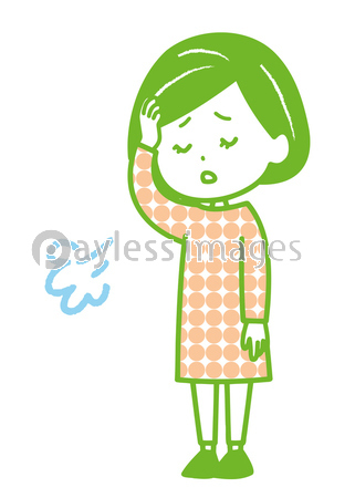 ため息をつく女性 ポーズ イラスト ストックフォトの定額制ペイレスイメージズ