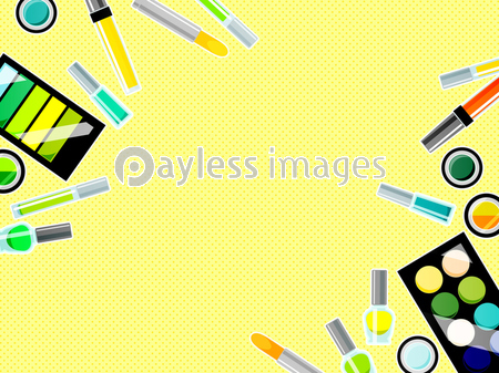カラフルなコスメのイラスト背景 ストックフォトの定額制ペイレスイメージズ