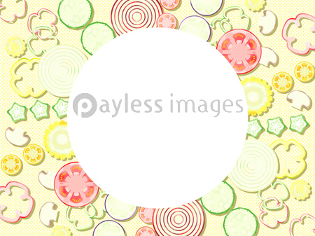 夏野菜のイラスト背景 ストックフォトの定額制ペイレスイメージズ