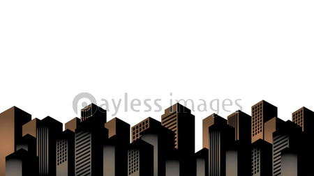 都心のビル群のシルエットイラスト 商用利用可能な写真素材 イラスト素材ならストックフォトの定額制ペイレスイメージズ