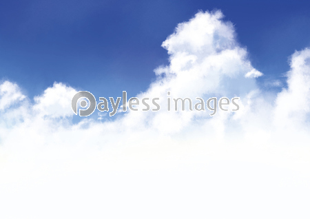 夏の青空に浮かぶ大きな入道雲の水彩イラスト 商用利用可能な写真素材 イラスト素材ならストックフォトの定額制ペイレスイメージズ
