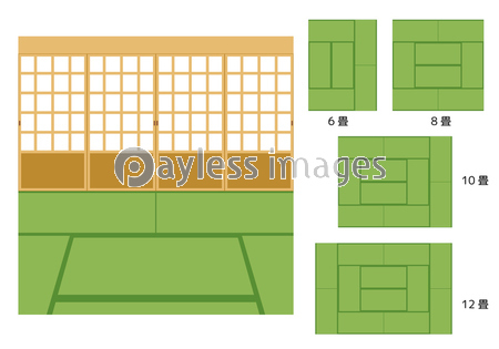 障子と畳の敷き方 和室 イラスト 商用利用可能な写真素材 イラスト素材ならストックフォトの定額制ペイレスイメージズ