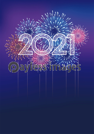 21のロゴと花火の背景イラスト ストックフォトの定額制ペイレスイメージズ