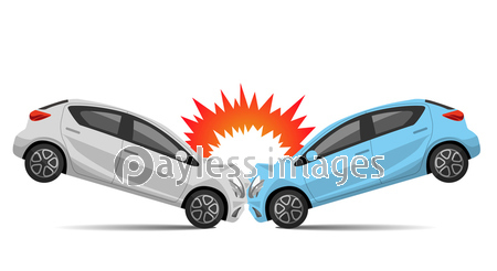 イラスト素材 車の衝突事故 商用利用可能な写真素材 イラスト素材ならストックフォトの定額制ペイレスイメージズ