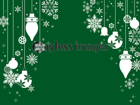 雪の結晶とクリスマスオーナメントのイラスト背景 商用利用可能な写真素材 イラスト素材ならストックフォトの定額制ペイレスイメージズ