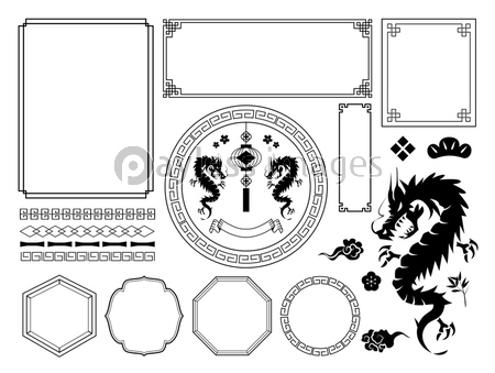 中華 フレーム 飾り枠 龍 商用利用可能な写真素材 イラスト素材ならストックフォトの定額制ペイレスイメージズ
