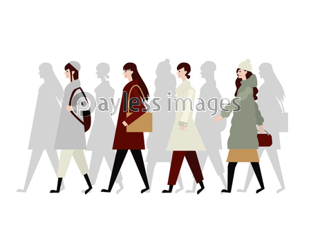 歩行者 若い女性 横向き 商用利用可能な写真素材 イラスト素材ならストックフォトの定額制ペイレスイメージズ