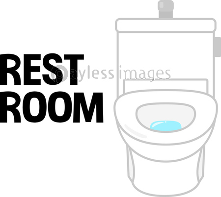 洋式トイレのイラストと Rest Room の文字 商用利用可能な写真素材 イラスト素材ならストックフォトの定額制ペイレスイメージズ