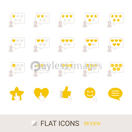 Ecサイトアイコン 定番コンテンツ レビュー フラットアイコン 商用利用可能な写真素材 イラスト素材ならストックフォトの定額制ペイレスイメージズ