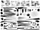 vector set of grunge strokes, dry brush effect