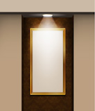 Empty photo frames on wall