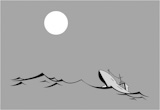 vector silhouette tanker on gray background, vector illustration