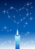 candle heart blue