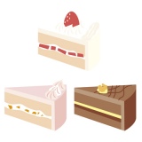 ケーキ三種
