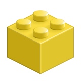 ブロック おもちゃ 4つはめ込み式立体 イエロー