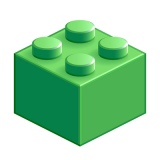 ブロック おもちゃ 4つはめ込み式立体 グリーン
