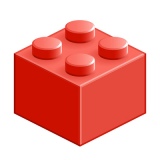 ブロック おもちゃ 4つはめ込み式立体 レッド