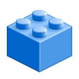ブロック おもちゃ 4つはめ込み式立体 ブルー