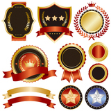 gold and red emblem set