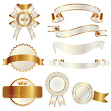 set of gold and white ribbon