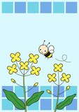 ミツバチと菜の花のフレーム