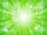 緑　放射状　光　キラキラ　背景