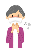 シニア女性　風邪　インフルエンザ